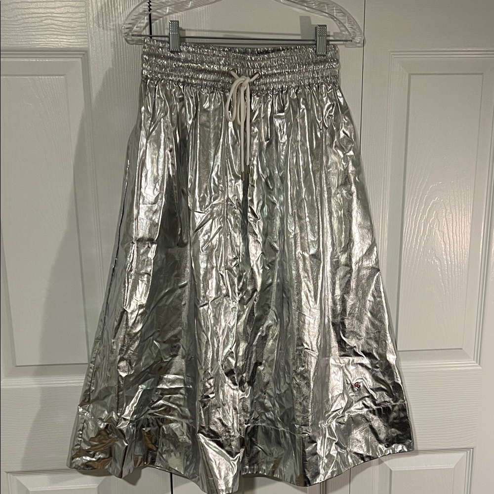 Gleaming Silver A-Line Skirt